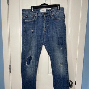 used Ovadia And Sons Straight Taper Jeans Sz 33 Distressed